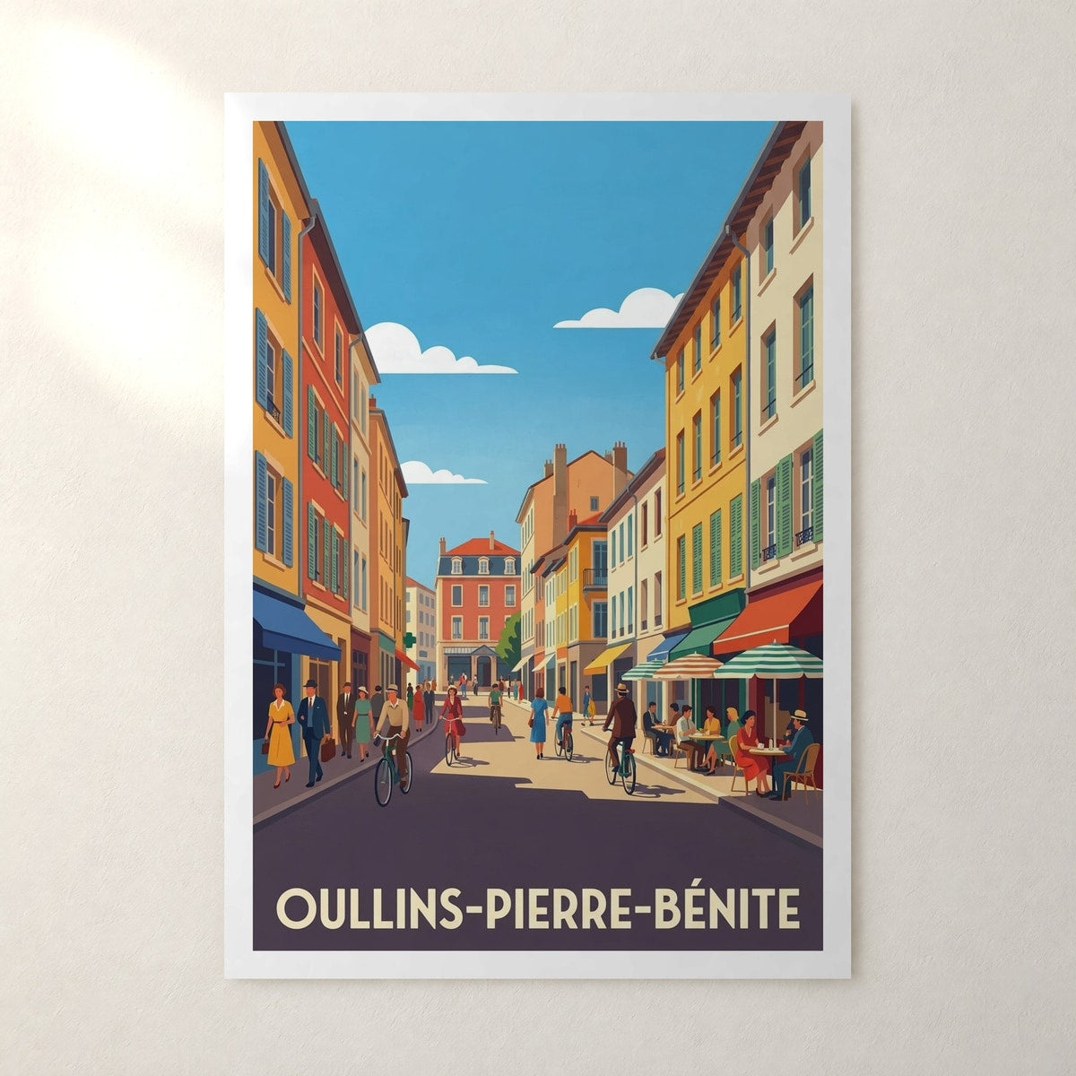 Affiche Oullins-Pierre-Bénite – sans cadre, accrochée au mur