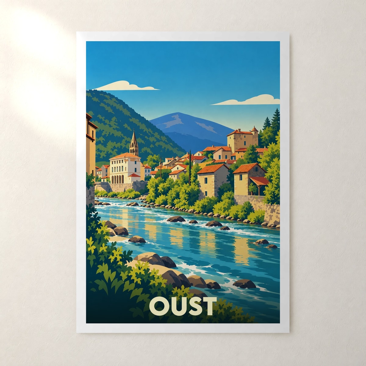 Affiche Oust – sans cadre, accrochée au mur