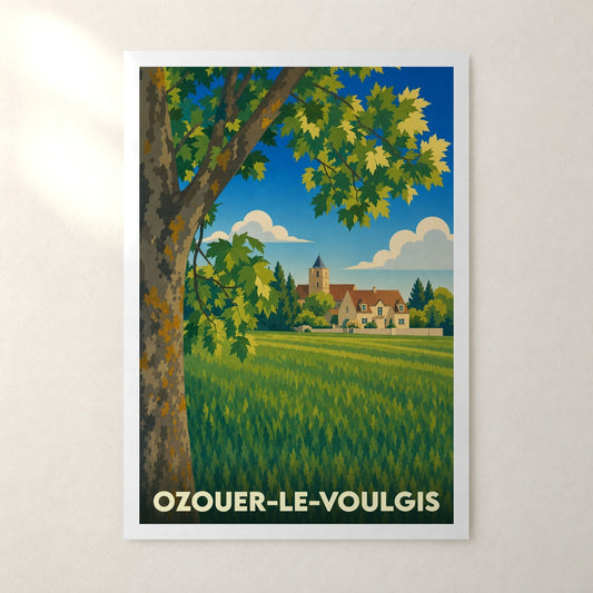 Affiche Ozouer-le-Voulgis – sans cadre, accrochée au mur
