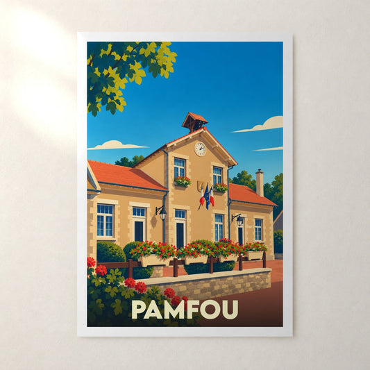 Affiche Pamfou – sans cadre, accrochée au mur