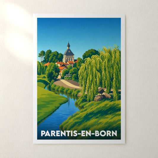Affiche Parentis-en-Born – sans cadre, accrochée au mur