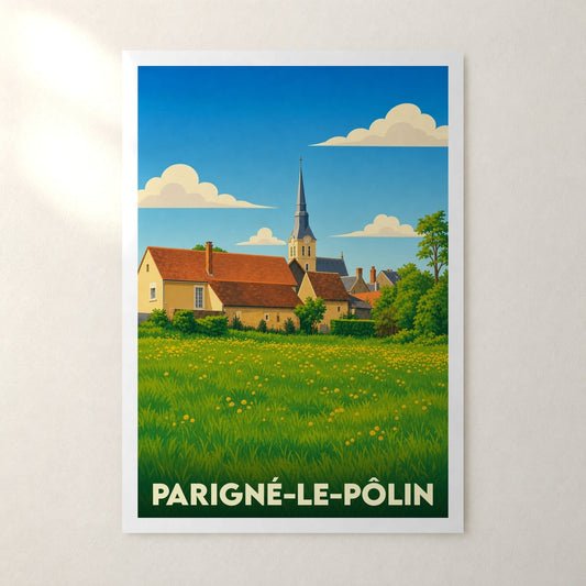 Affiche Parigné-le-Pôlin – sans cadre, accrochée au mur