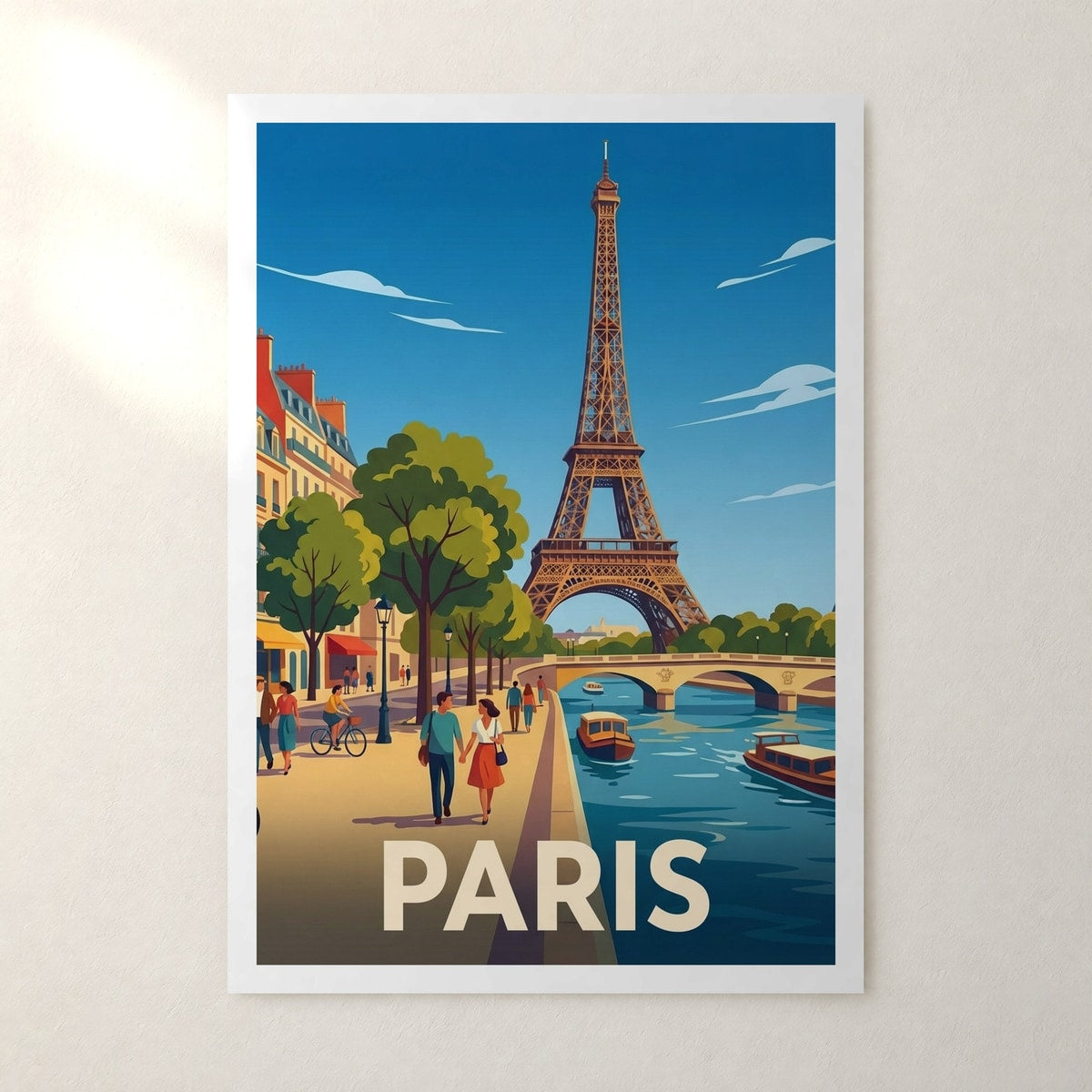 Affiche Paris – sans cadre, accrochée au mur