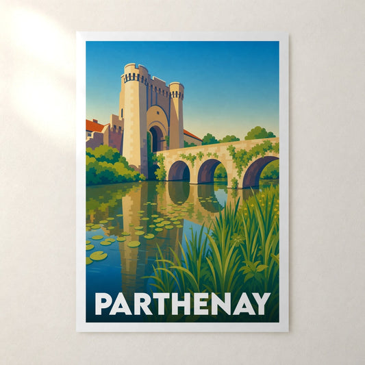 Affiche Parthenay – sans cadre, accrochée au mur