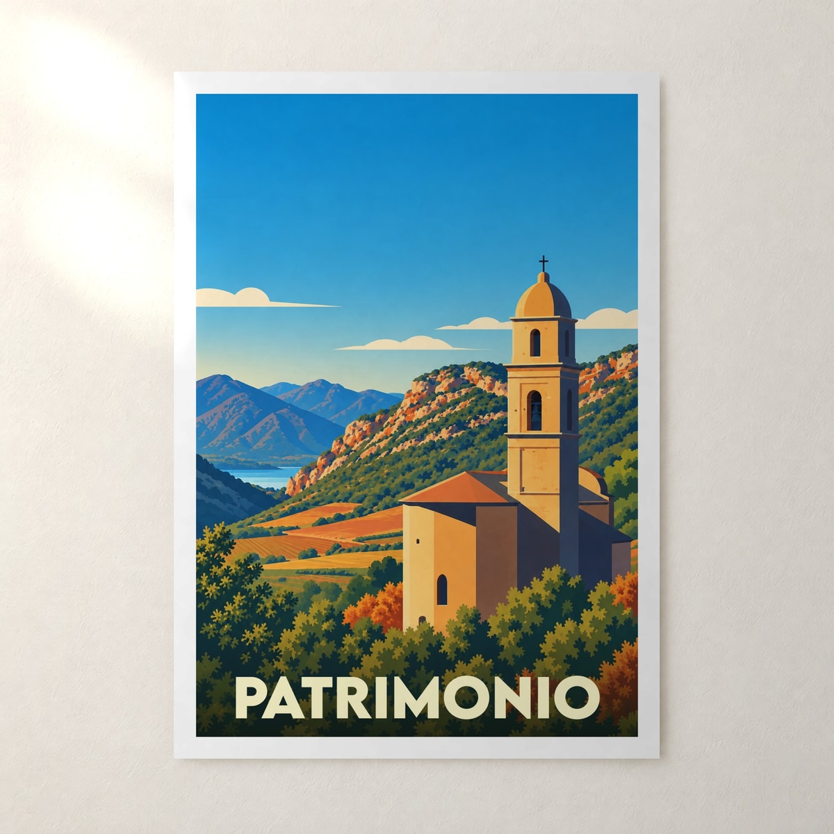 Affiche Patrimonio – sans cadre, accrochée au mur