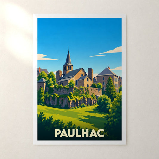 Affiche Paulhac (Cantal) – sans cadre, accrochée au mur
