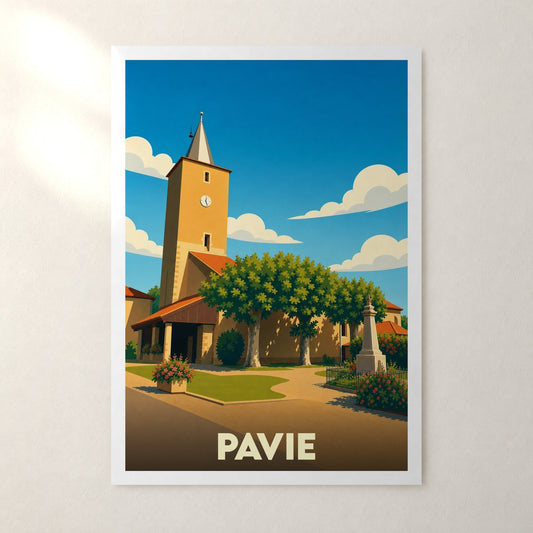 Affiche Pavie – sans cadre, accrochée au mur