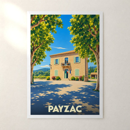 Affiche Payzac (Ardèche) – sans cadre, accrochée au mur