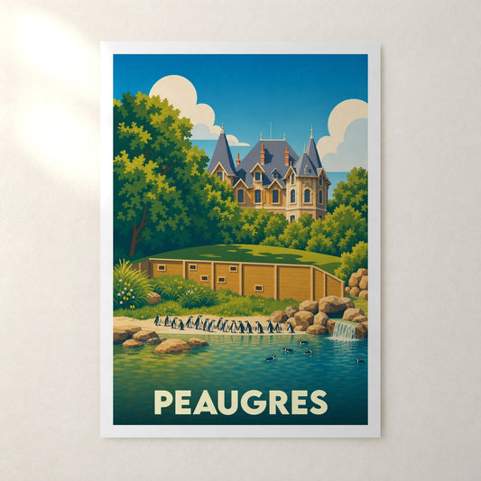 Affiche Peaugres – sans cadre, accrochée au mur
