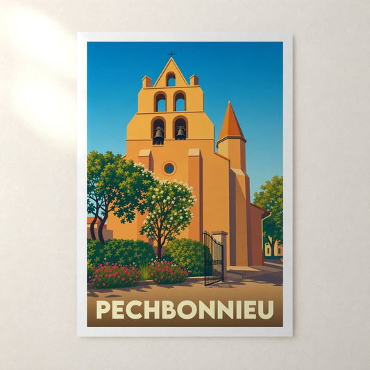 Affiche Pechbonnieu – sans cadre, accrochée au mur