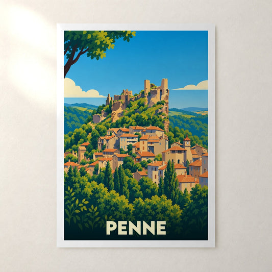 Affiche Penne – sans cadre, accrochée au mur