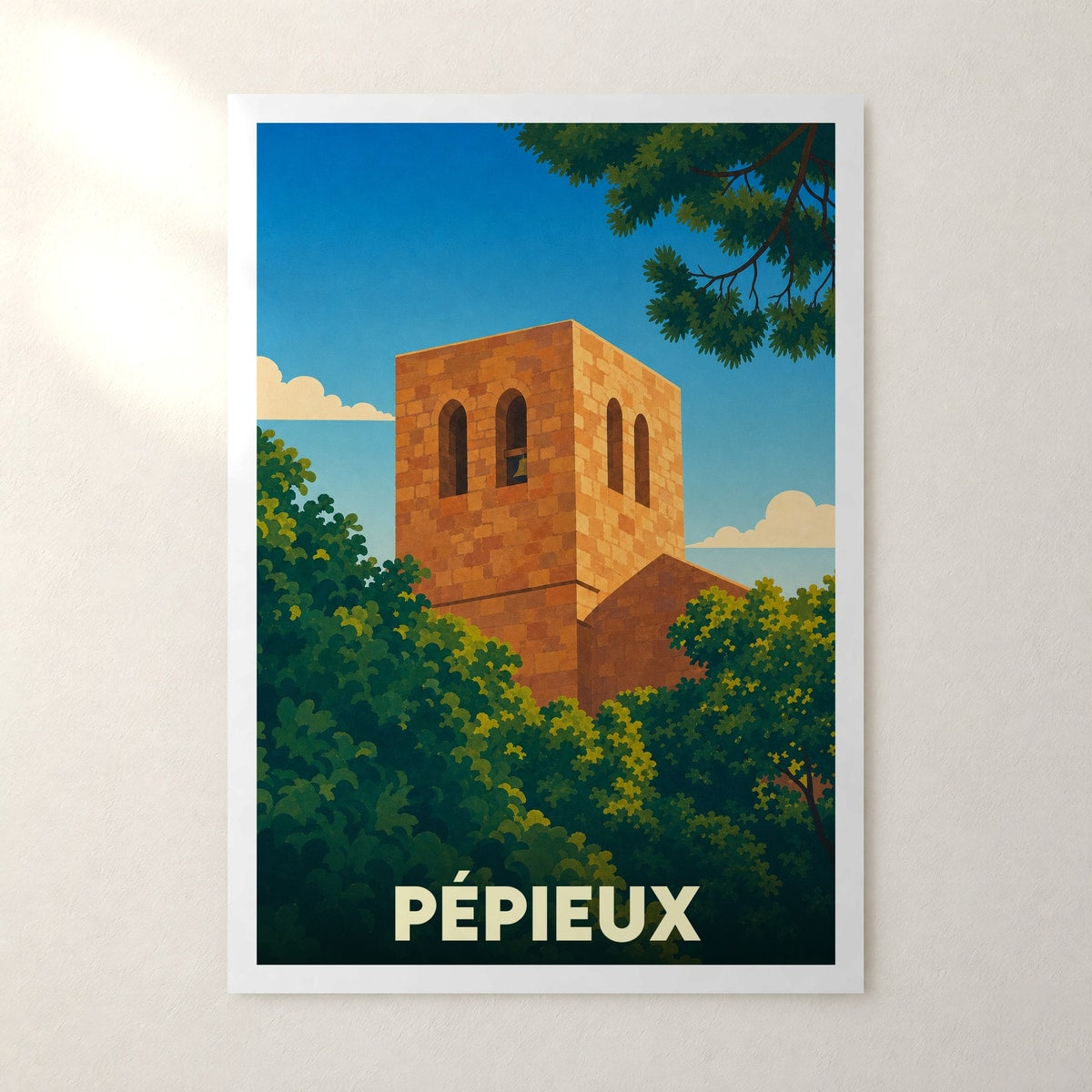 Affiche Pépieux – sans cadre, accrochée au mur