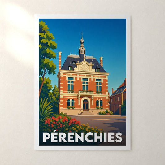 Affiche Pérenchies – sans cadre, accrochée au mur