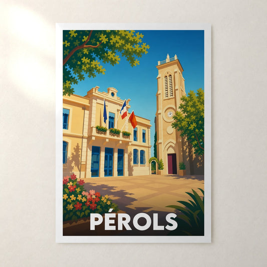 Affiche Pérols – sans cadre, accrochée au mur