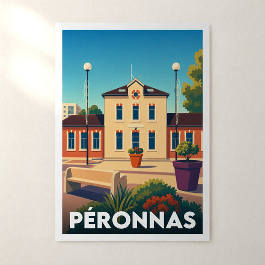 Affiche Péronnas – sans cadre, accrochée au mur