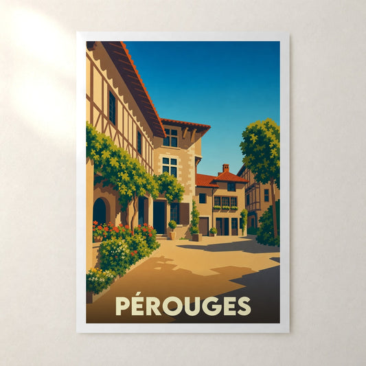 Affiche Pérouges – sans cadre, accrochée au mur