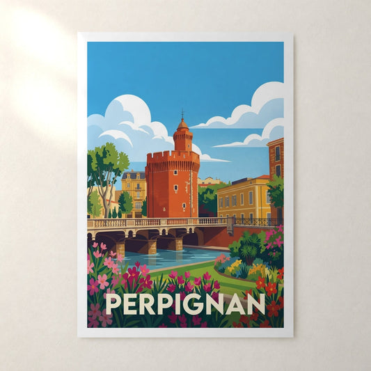 Affiche Perpignan – sans cadre, accrochée au mur
