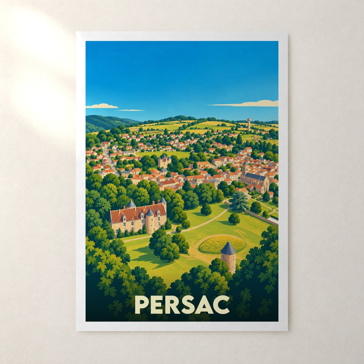 Affiche Persac – sans cadre, accrochée au mur