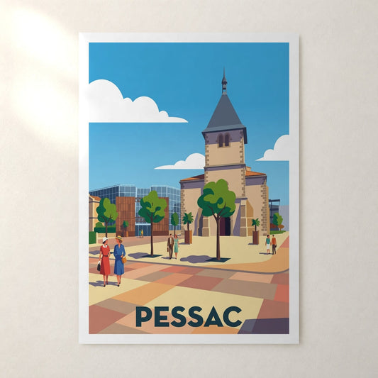 Affiche Pessac – sans cadre, accrochée au mur