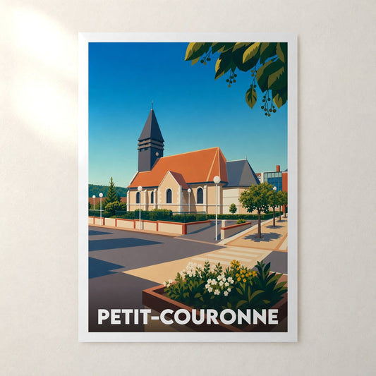 Affiche Petit-Couronne – sans cadre, accrochée au mur