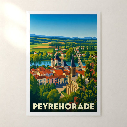 Affiche Peyrehorade – sans cadre, accrochée au mur