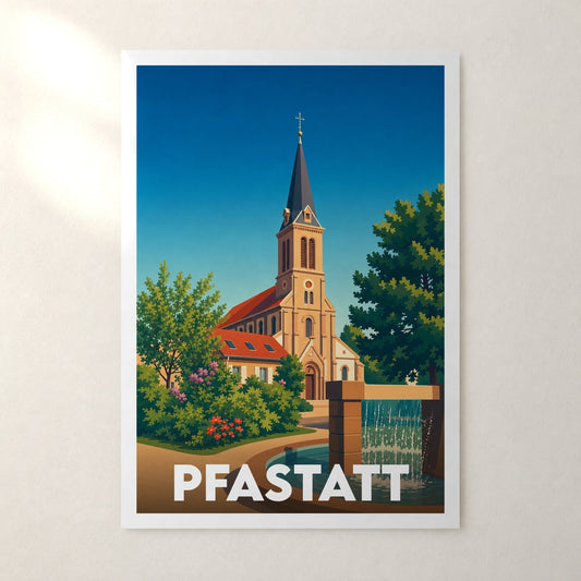 Affiche Pfastatt – sans cadre, accrochée au mur