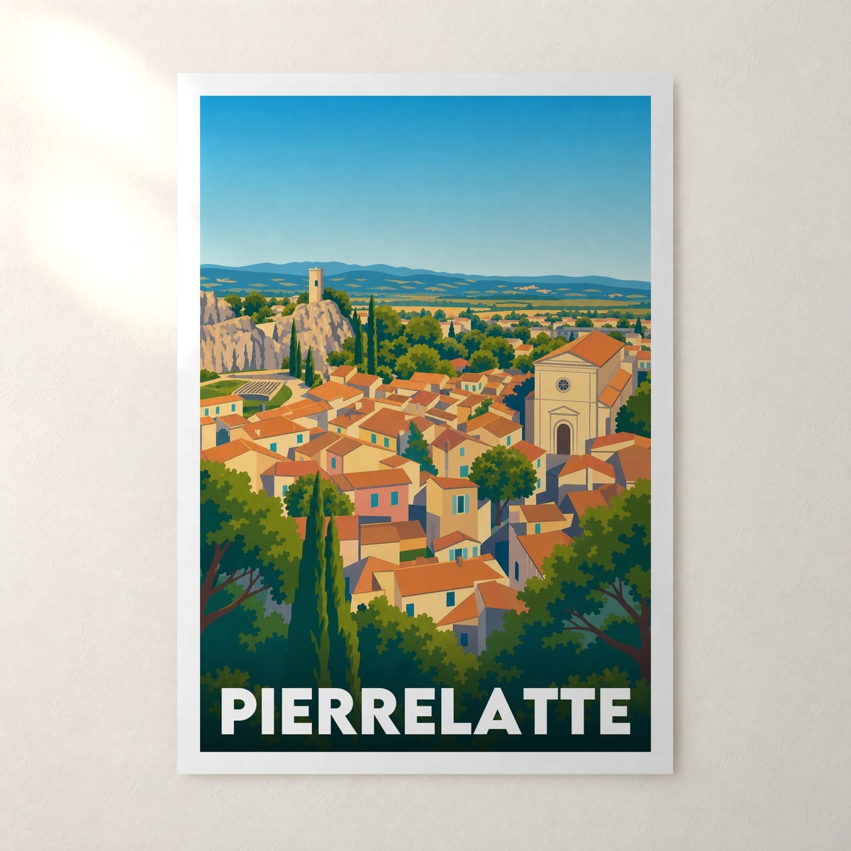 Affiche Pierrelatte – sans cadre, accrochée au mur