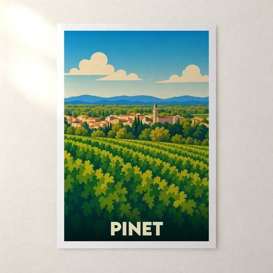 Affiche Pinet – sans cadre, accrochée au mur