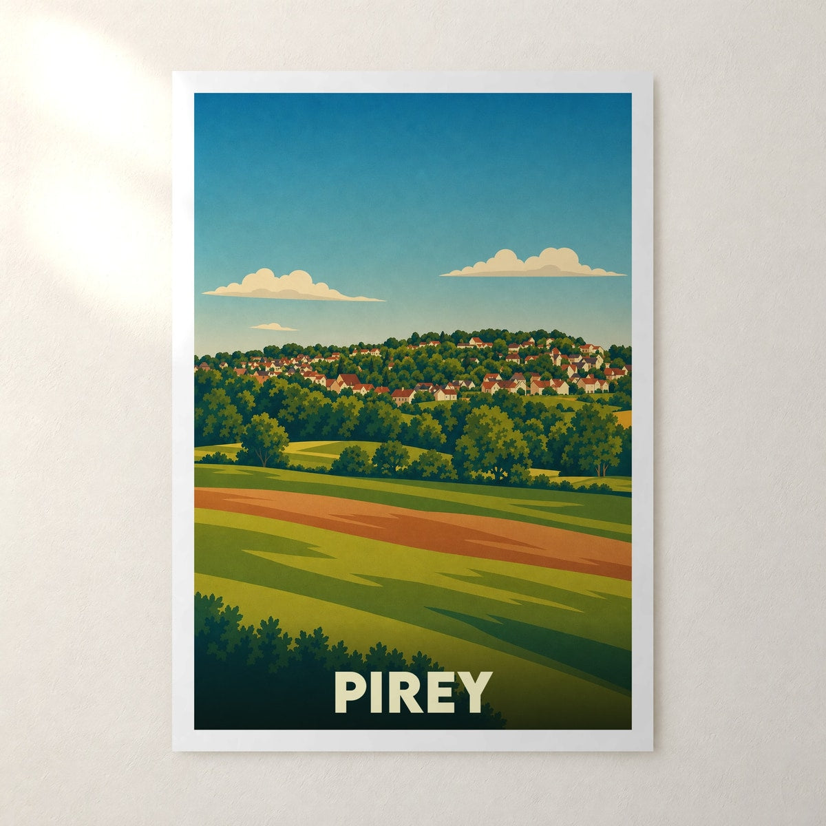 Affiche Pirey – sans cadre, accrochée au mur