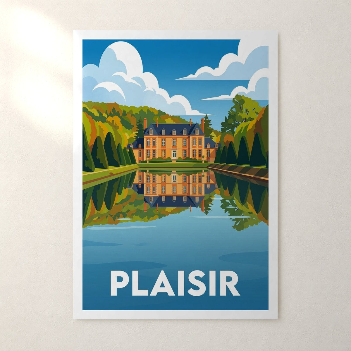Affiche Plaisir – sans cadre, accrochée au mur