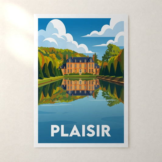 Affiche Plaisir – sans cadre, accrochée au mur