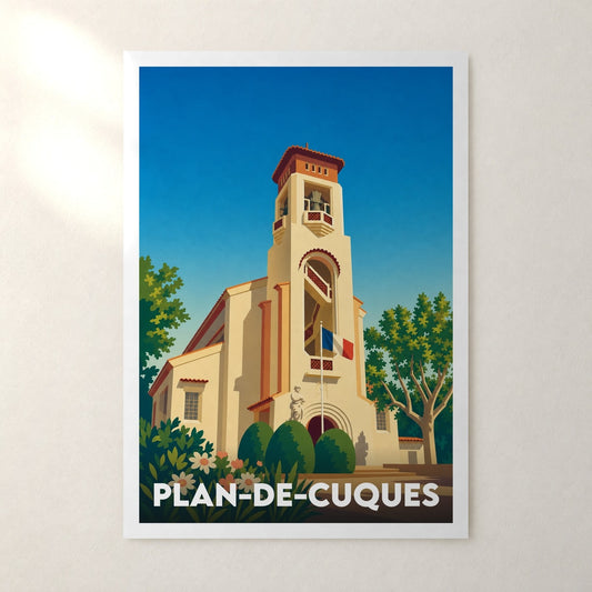 Affiche Plan-de-Cuques – sans cadre, accrochée au mur