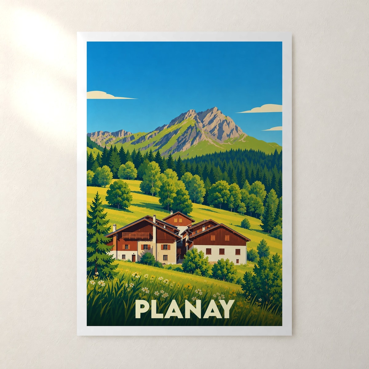 Affiche Planay (Savoie) – sans cadre, accrochée au mur