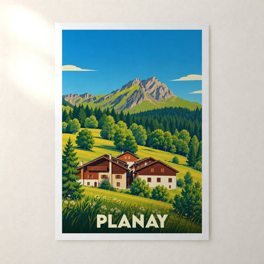 Affiche Planay (Savoie) – sans cadre, accrochée au mur