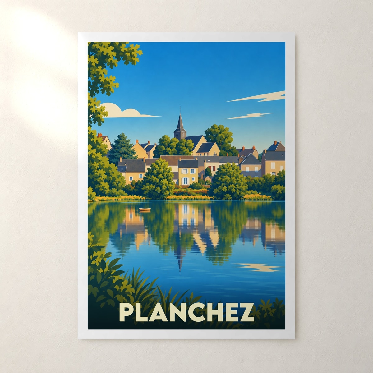 Affiche Planchez – sans cadre, accrochée au mur
