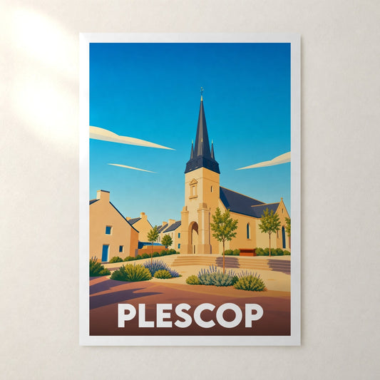 Affiche Plescop – sans cadre, accrochée au mur