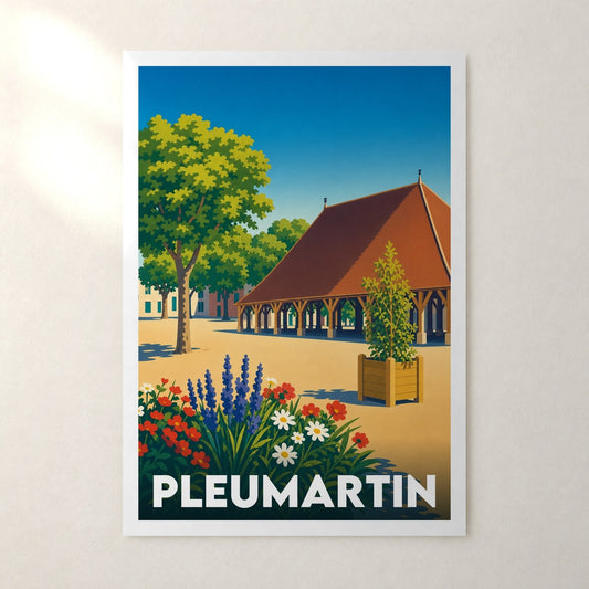Affiche Pleumartin – sans cadre, accrochée au mur