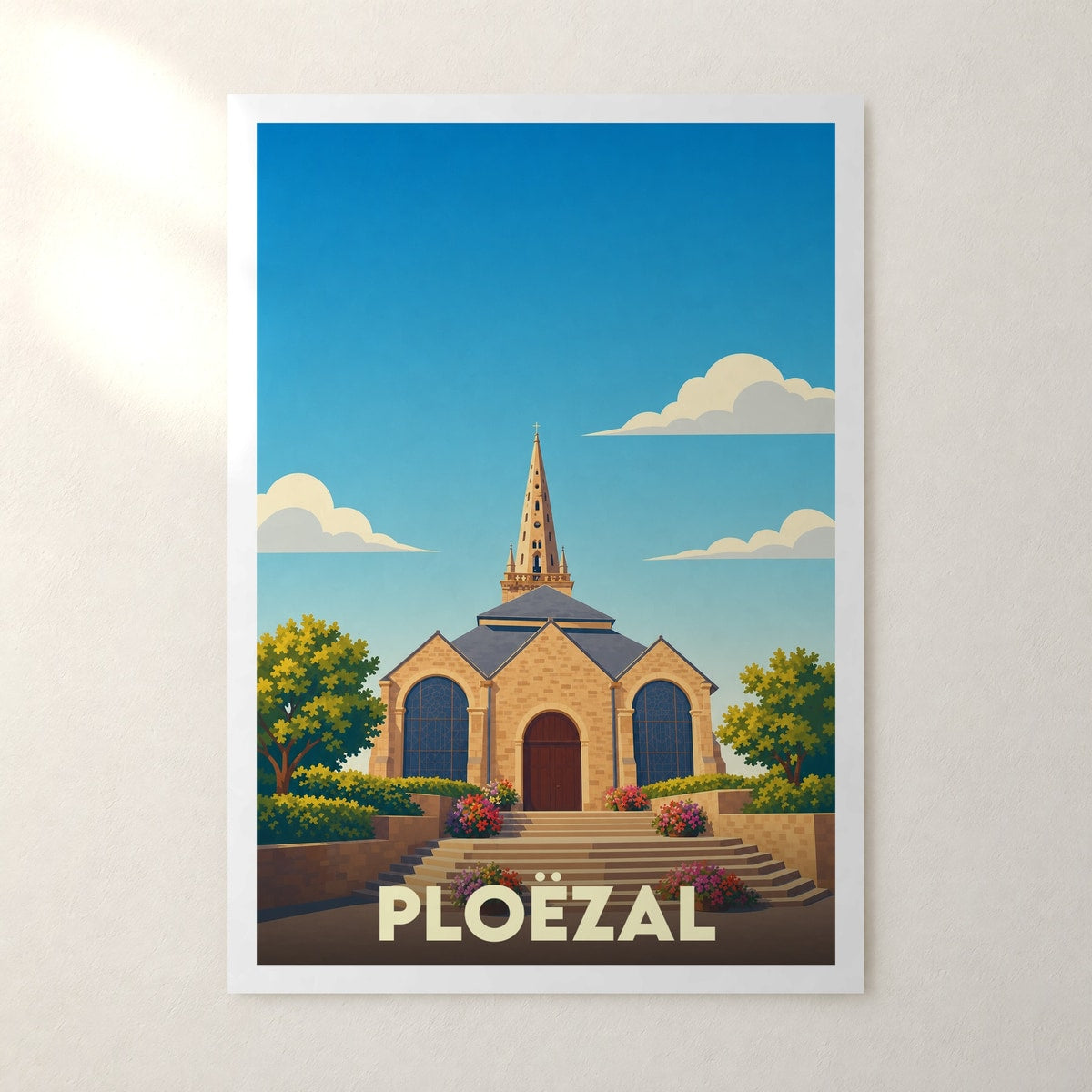 Affiche Ploëzal – sans cadre, accrochée au mur
