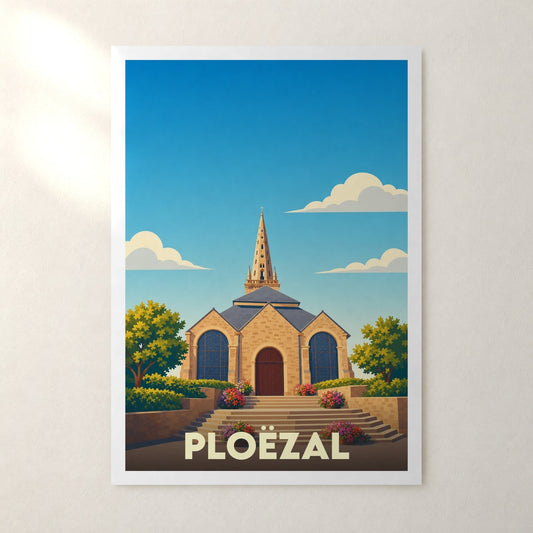 Affiche Ploëzal – sans cadre, accrochée au mur
