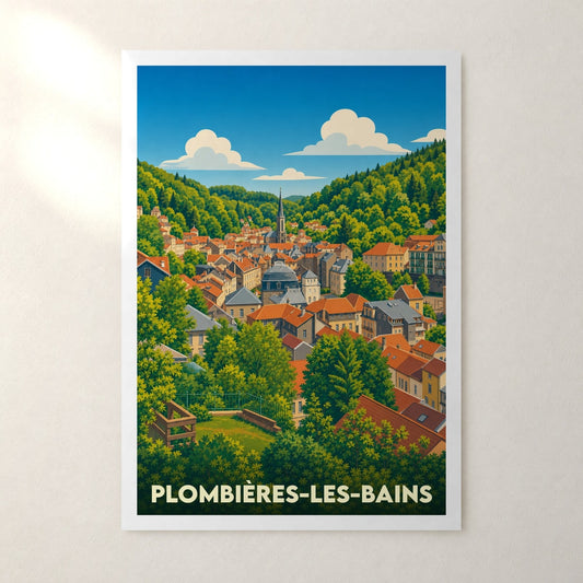 Affiche Plombières-les-Bains – sans cadre, accrochée au mur