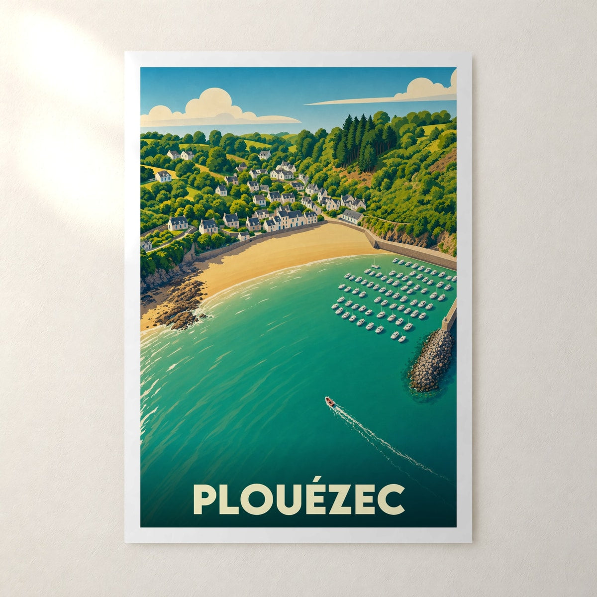 Affiche Plouézec – sans cadre, accrochée au mur