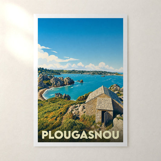 Affiche Plougasnou – sans cadre, accrochée au mur
