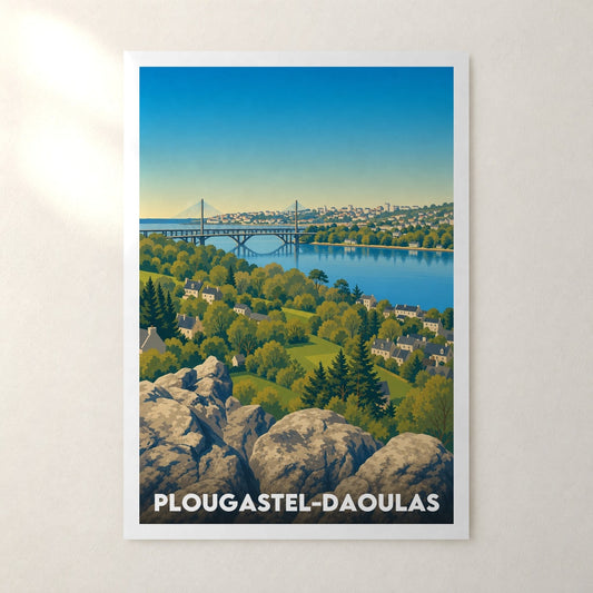Affiche Plougastel-Daoulas – sans cadre, accrochée au mur