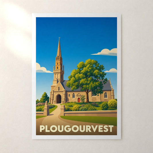 Affiche Plougourvest – sans cadre, accrochée au mur