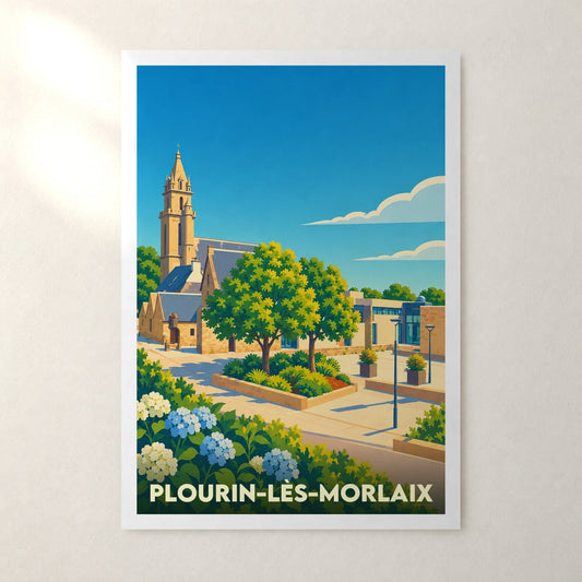 Affiche Plourin-lès-Morlaix – sans cadre, accrochée au mur