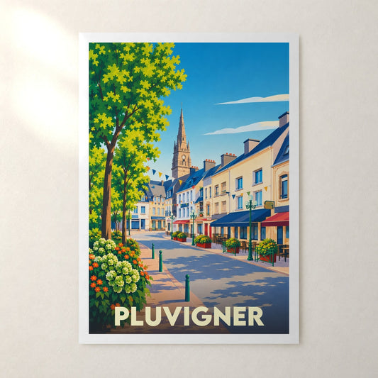 Affiche Pluvigner – sans cadre, accrochée au mur