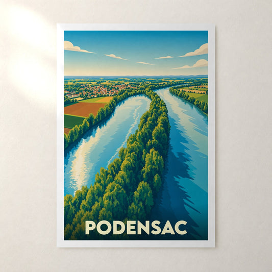 Affiche Podensac – sans cadre, accrochée au mur