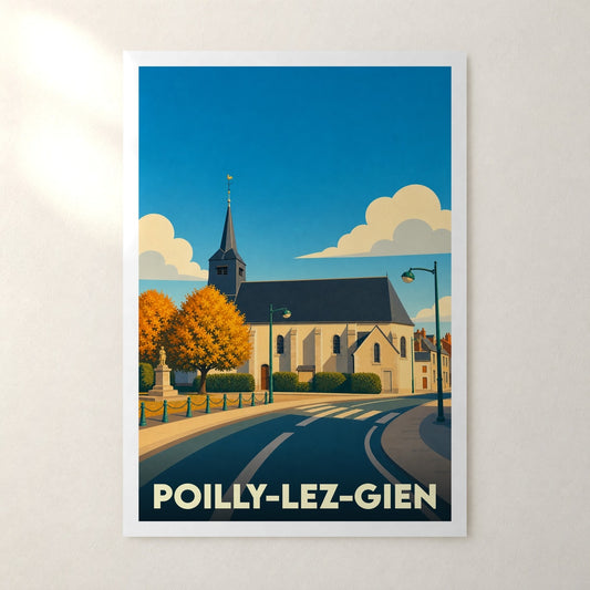 Affiche Poilly-lez-Gien – sans cadre, accrochée au mur