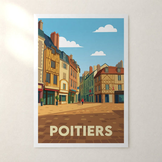 Affiche Poitiers – sans cadre, accrochée au mur