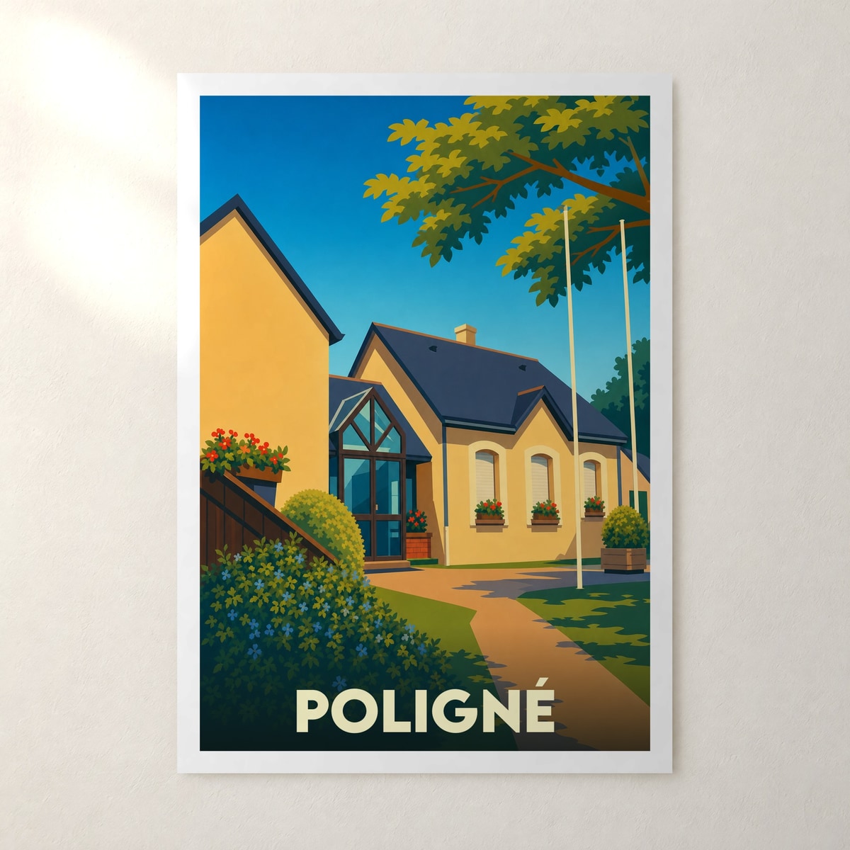 Affiche Poligné – sans cadre, accrochée au mur